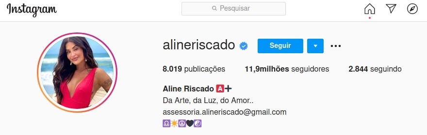 Instagram De Aline Riscado